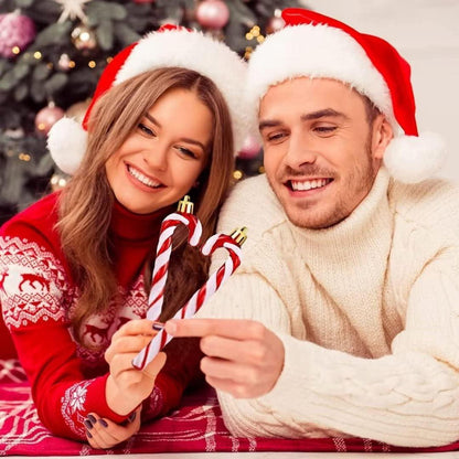 Glitzer Zuckerstangen Weihnachtsbaum Deko Rot Weiß 14cm 8er Set