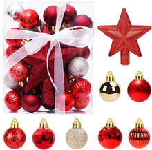 30 Mini Weihnachtskugeln Christbaumkugeln Weihnachtsbaum Rot Gold