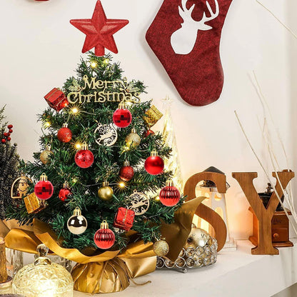 30er Set Mini Weihnachtskugeln Rot Gold 3cm Christbaumkugeln inkl. Aufhänger