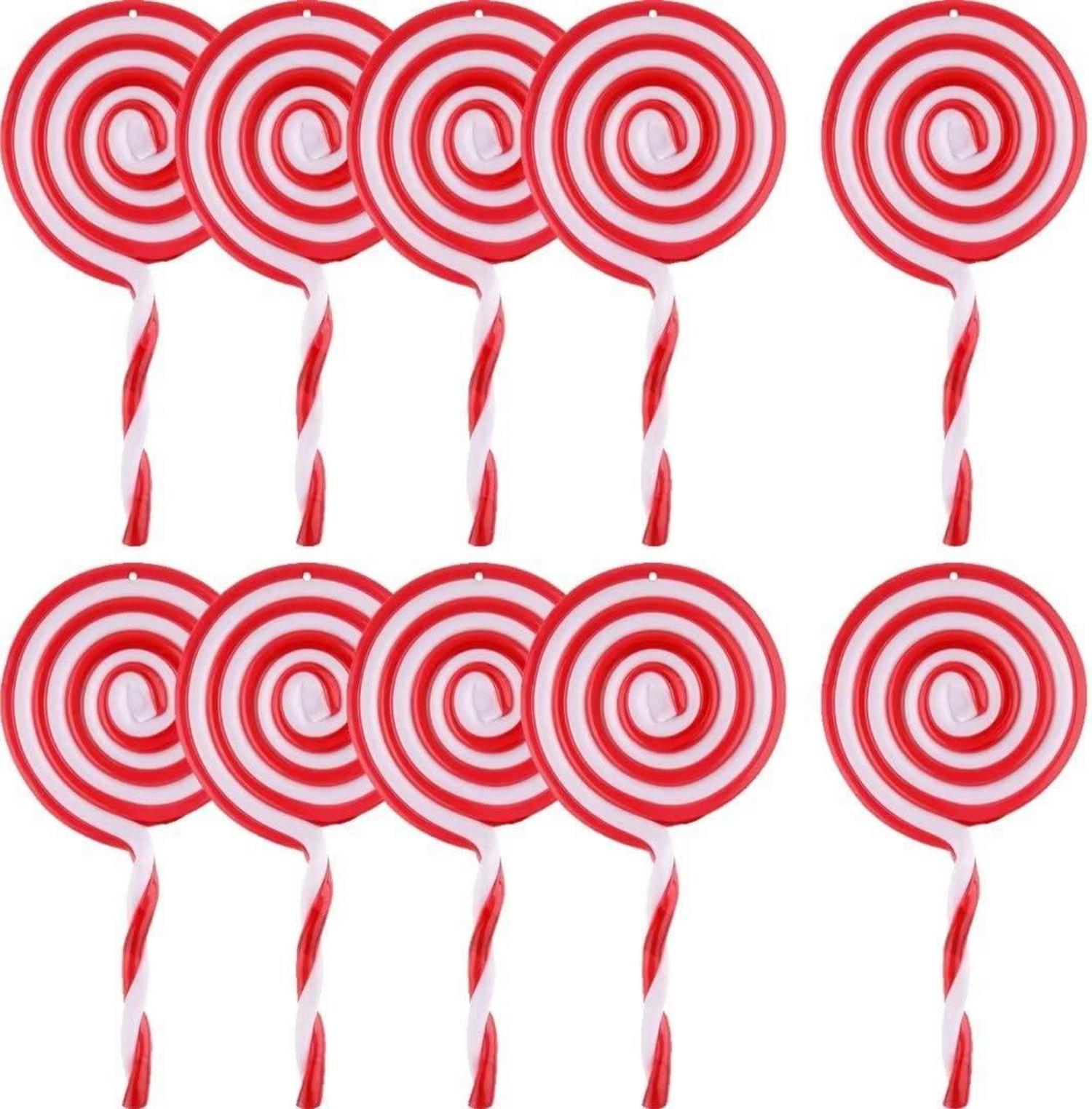 10 Zuckerstangen Anhänger Weihnachtsbaum Lutscher Christbaumschmuck