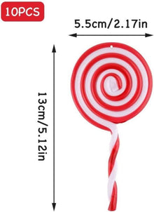 10 Stück Weihnachtsbaum Zuckerstangen Anhänger