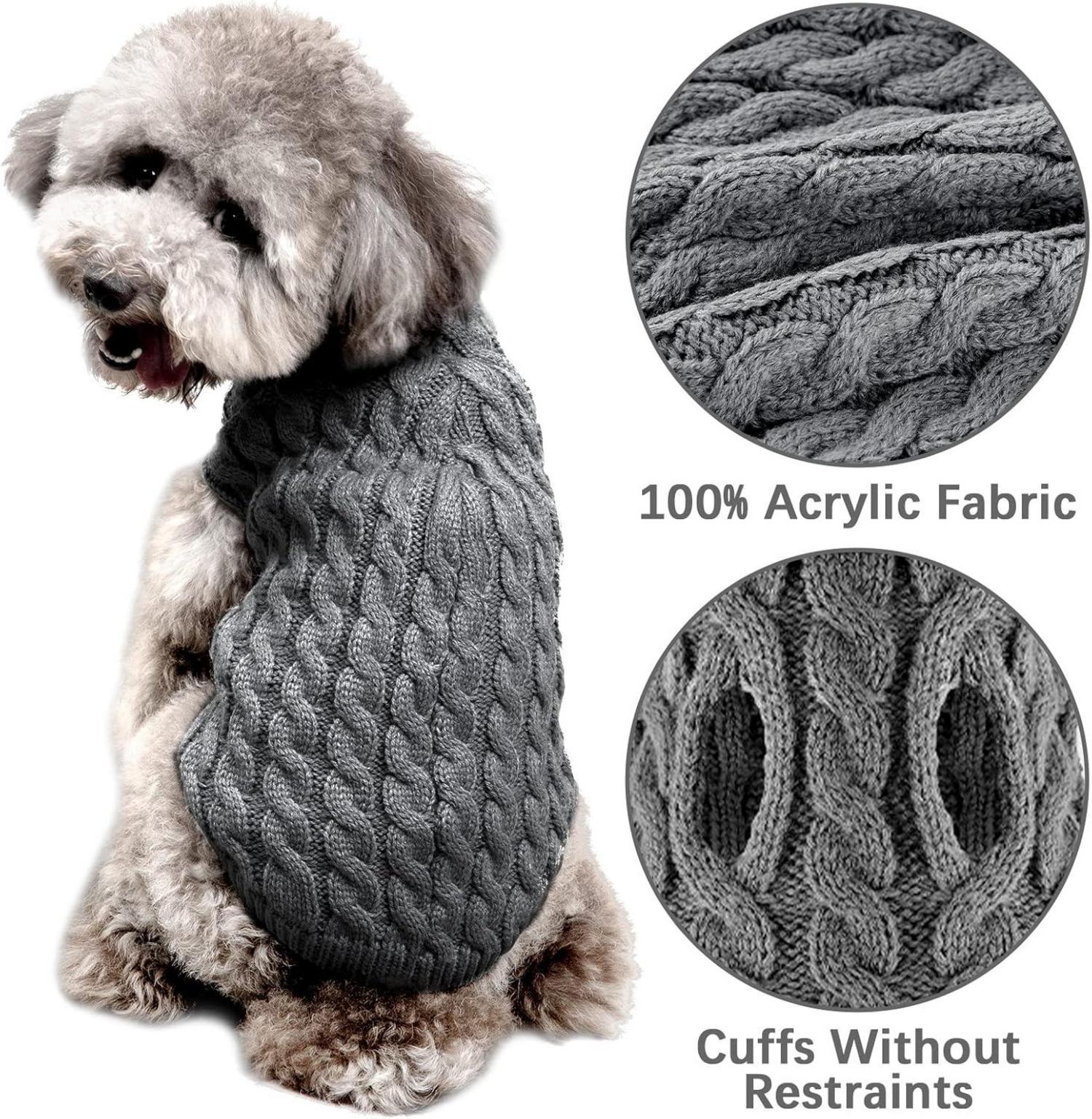 Hundepullover Winter Strickpullover Rollkragen Weich Kleine Hunde
