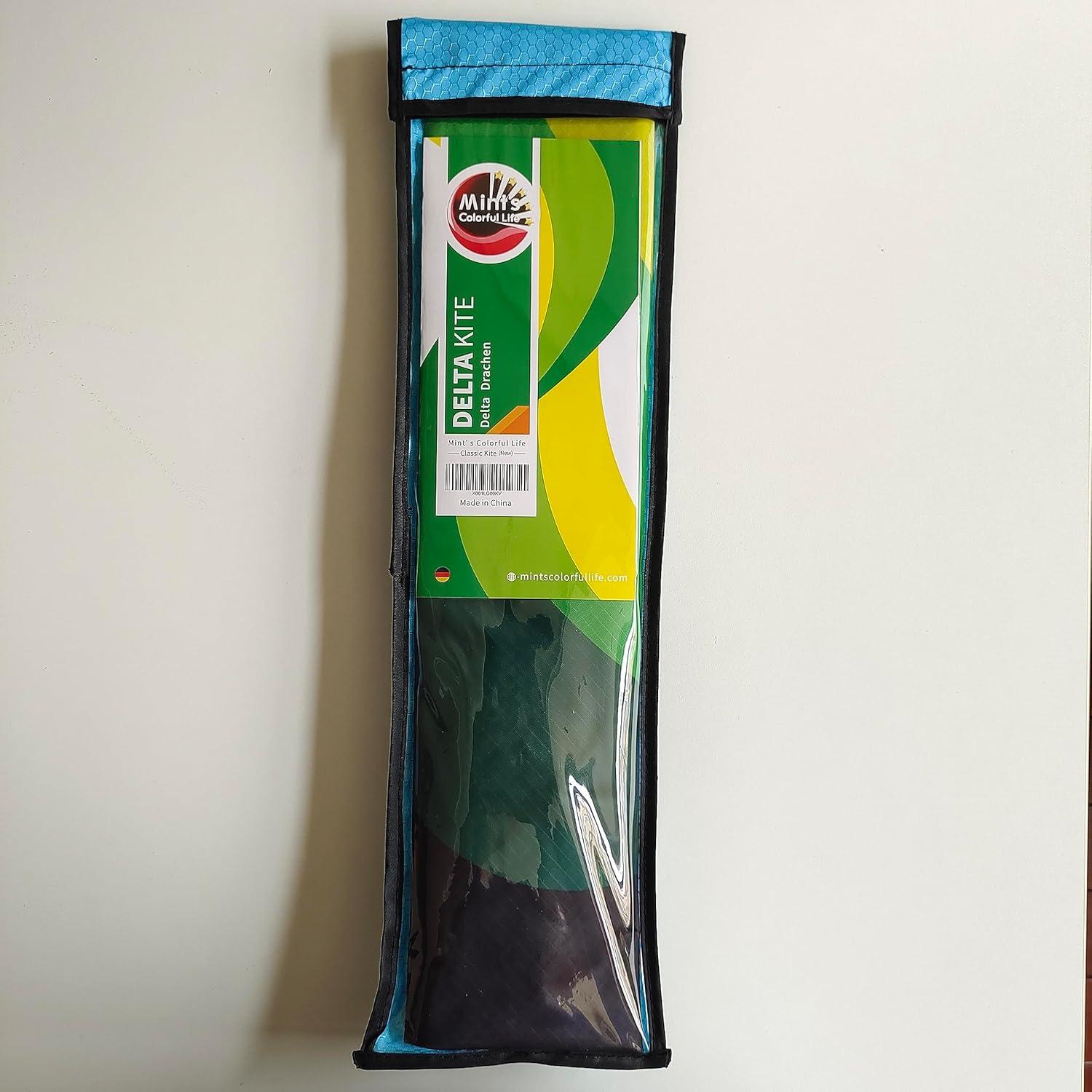Mint's Delta Drachen 60'' Grün Schwarz Bänder 300 Fuß Drachenschnur