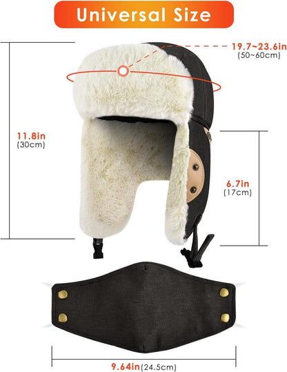 Winter Trooper Trappermütze winddichte Maske Skifahren Snowboarden