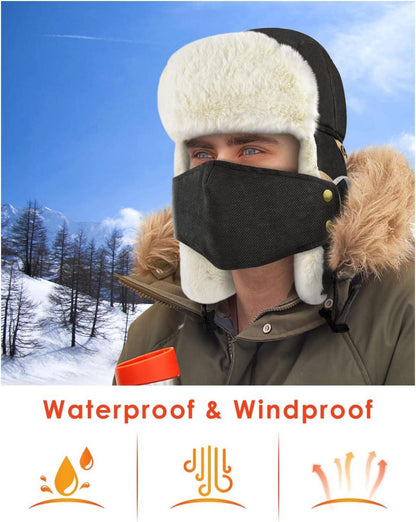 Trooper Trappermütze Unisex warm wasserdicht Wintermütze