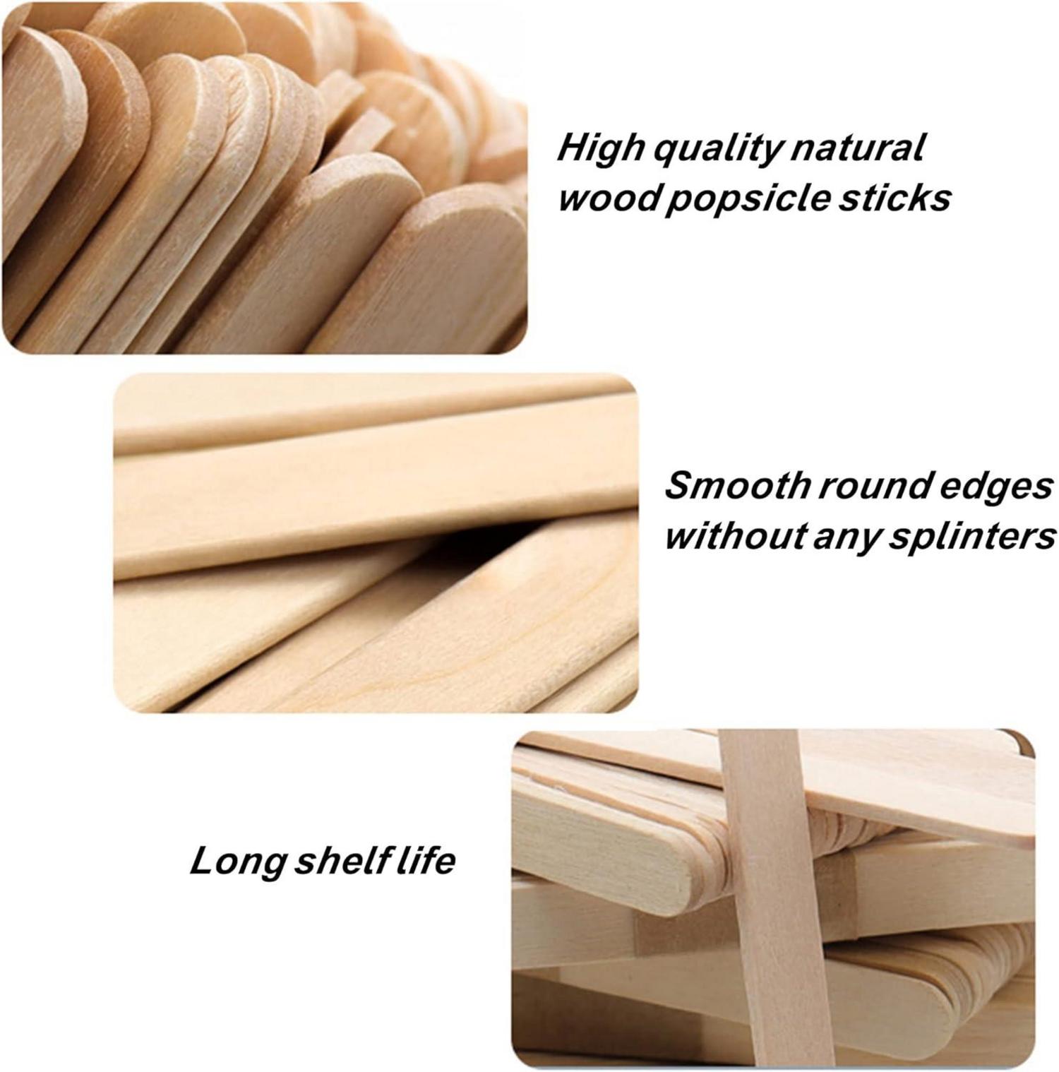 Holzstäbchen 200 Stück Basteln Eiscreme Stiel Naturholz 11,4 cm DIY Handwerk