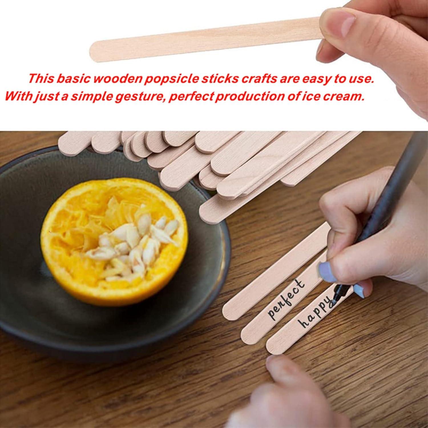 Holzstäbchen Basteln Eis am Stiel Naturholz 200 Stück 11,4 cm