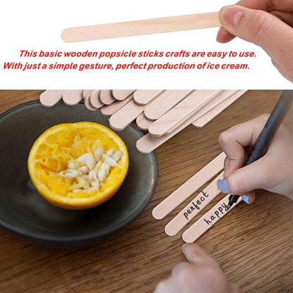 Holzstäbchen Basteln Eis am Stiel Naturholz 200 Stück 11,4 cm