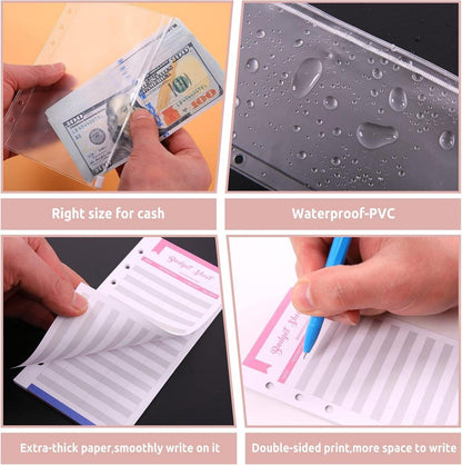 KONVINIT Budget Binder A6 Ringbuch mit Geldumschlägen und 12 Budgetbogen