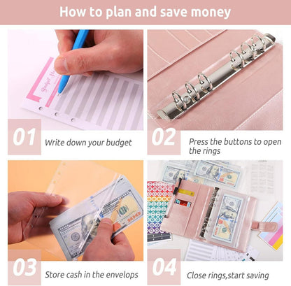 KONVINIT A6 Budget Binder Organizer Geldumschläge 12 Budgetbogen
