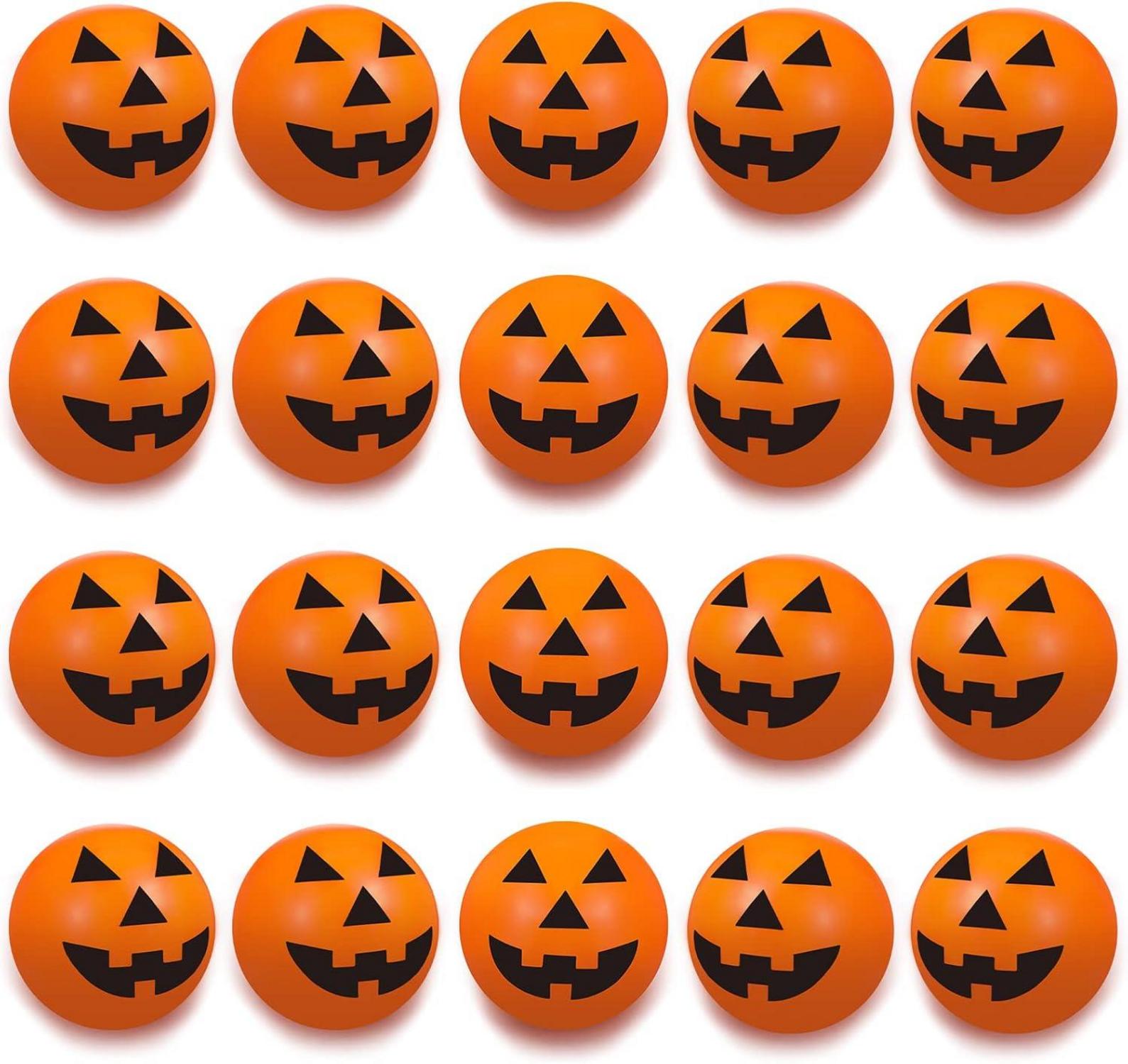 Halloween Hüpfbälle Kürbis Gummiball Flummi Partytüten 20er Set