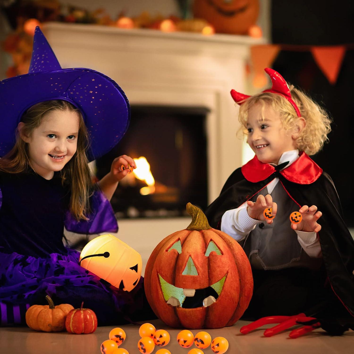20 Halloween Hüpfbälle Kürbis Gummiball Flummi für Kinder in Partytüten