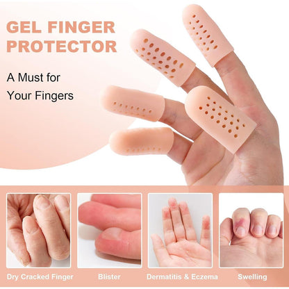Silikon Fingerschutz Gel Fingerlinge atmungsaktiv beige