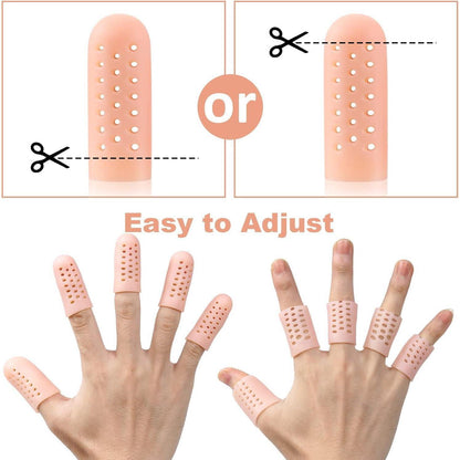 Silikon Fingerschutz Gel Fingerlinge atmungsaktiv beige