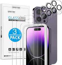 Panzer Schutzglas + Kamerafolie für iPhone 14 Pro Max, 3+3 Stück