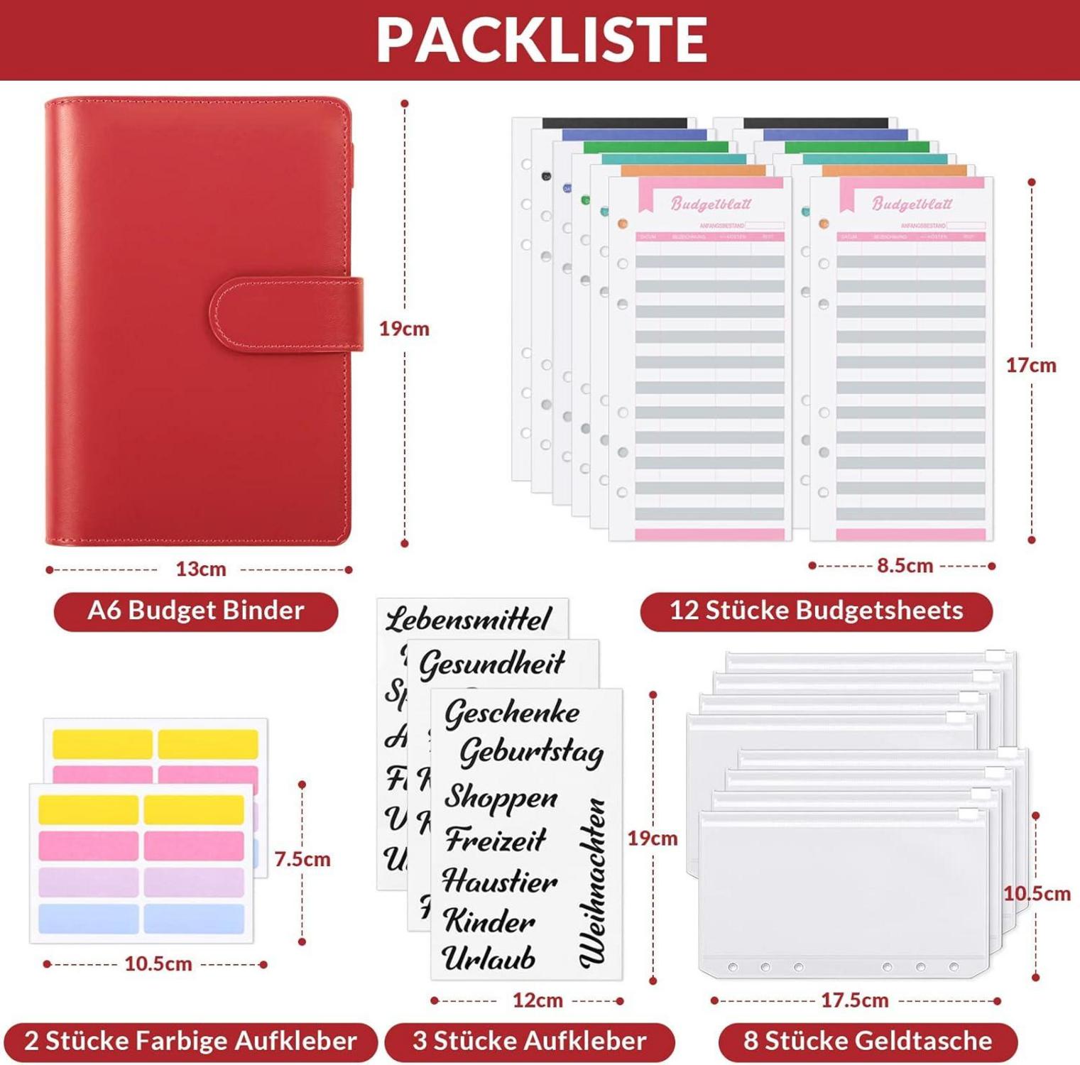 Budget Binder A6 Ringbuch Geld Sparen Mappe Budget Planner