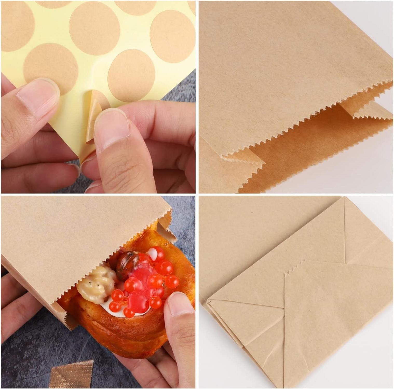 50 Stück Papiertüten Klein 9x18x5.5 cm Geschenktüten Braun
