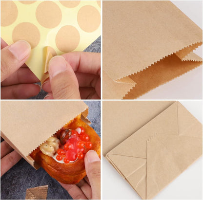 50 Stück Papiertüten Klein 9x18x5.5 cm Geschenktüten Braun