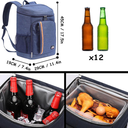 26L Kühlrucksack – Isoliert für Picknick, Wandern & Camping – Blau