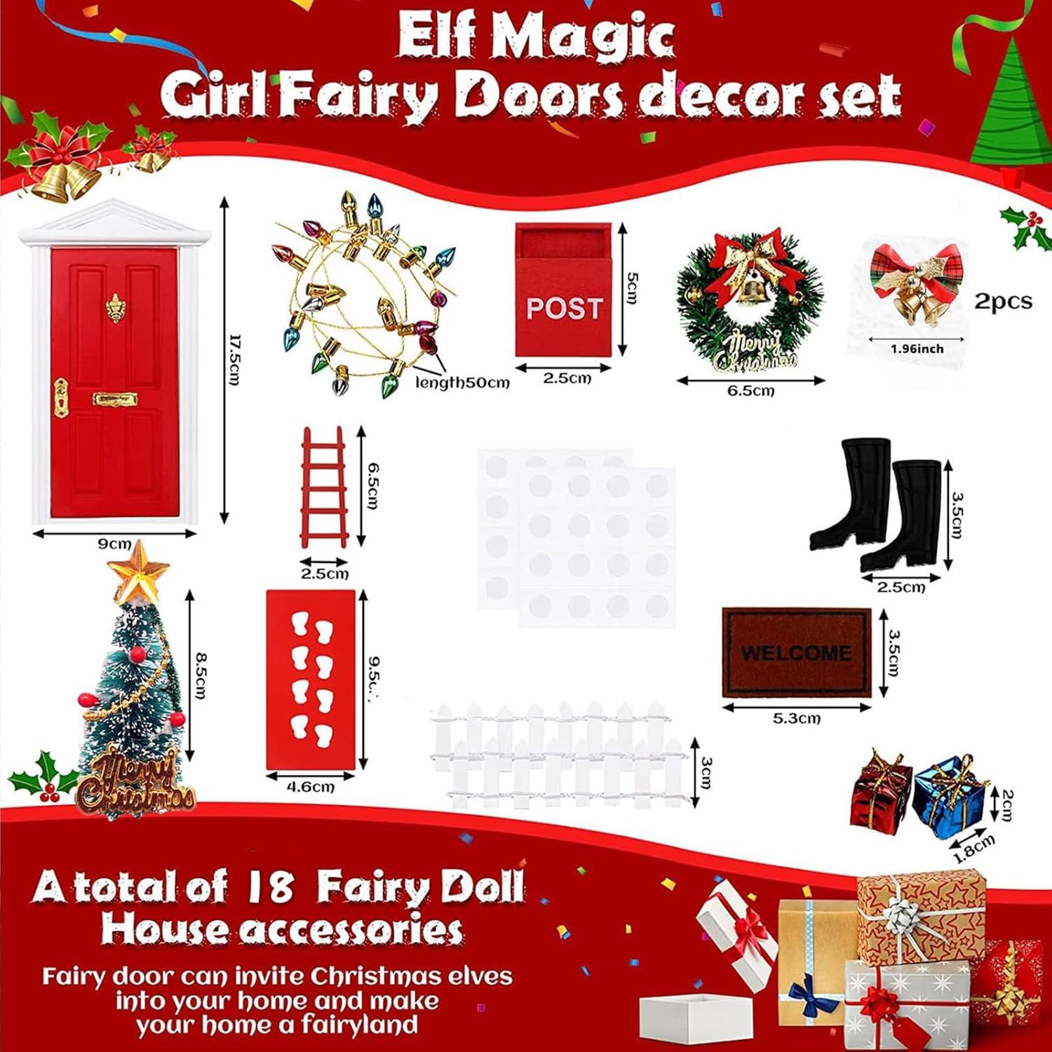 Wichteltür Zubehör Set Weihnachten 20PCS Rot Miniatur