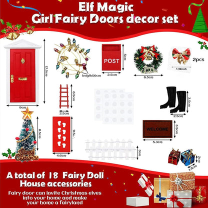 Wichteltür Zubehör Set Weihnachten 20PCS Rot Miniatur