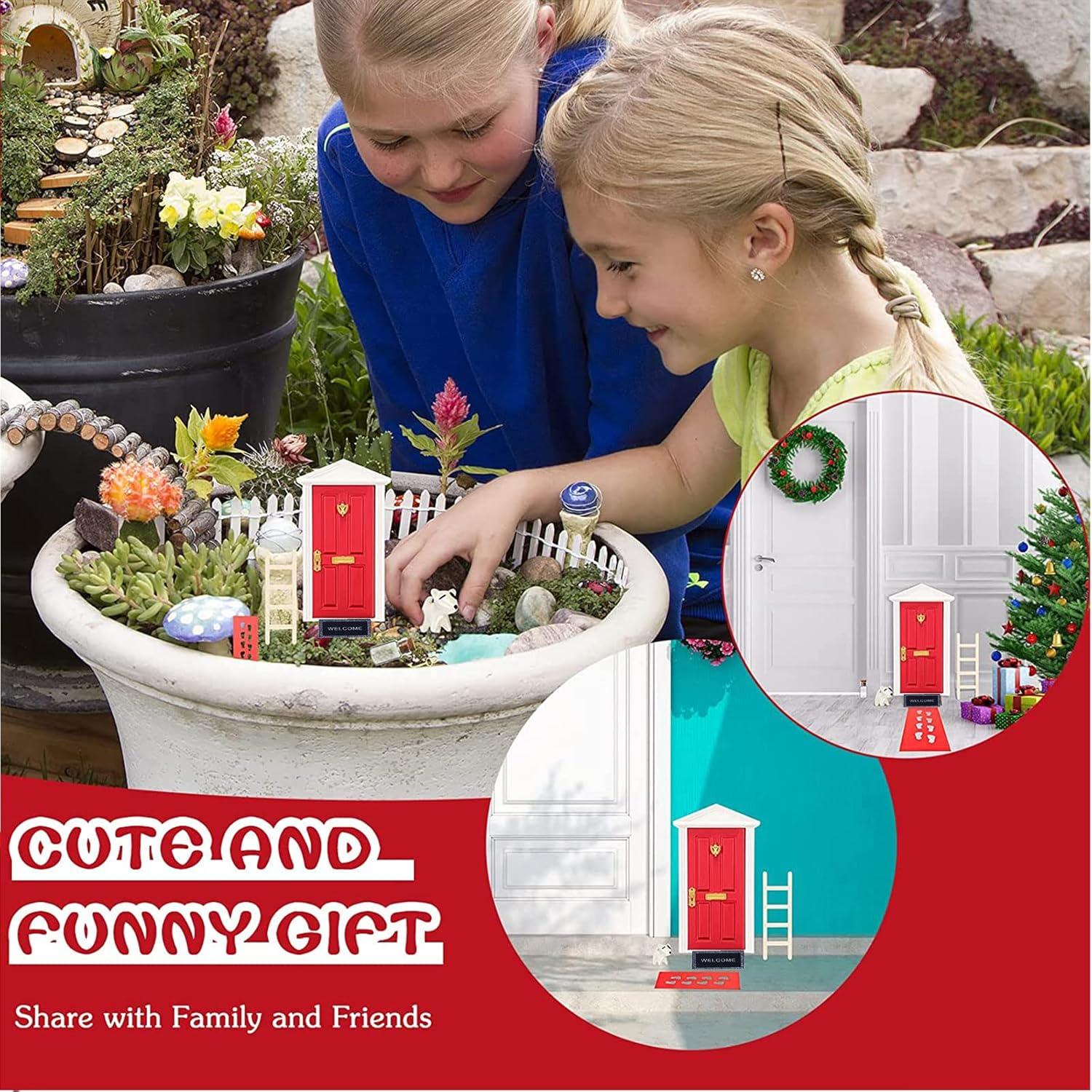 Wichteltür Zubehör Set Weihnachten 20PCS Rot Miniatur Puppenhaus