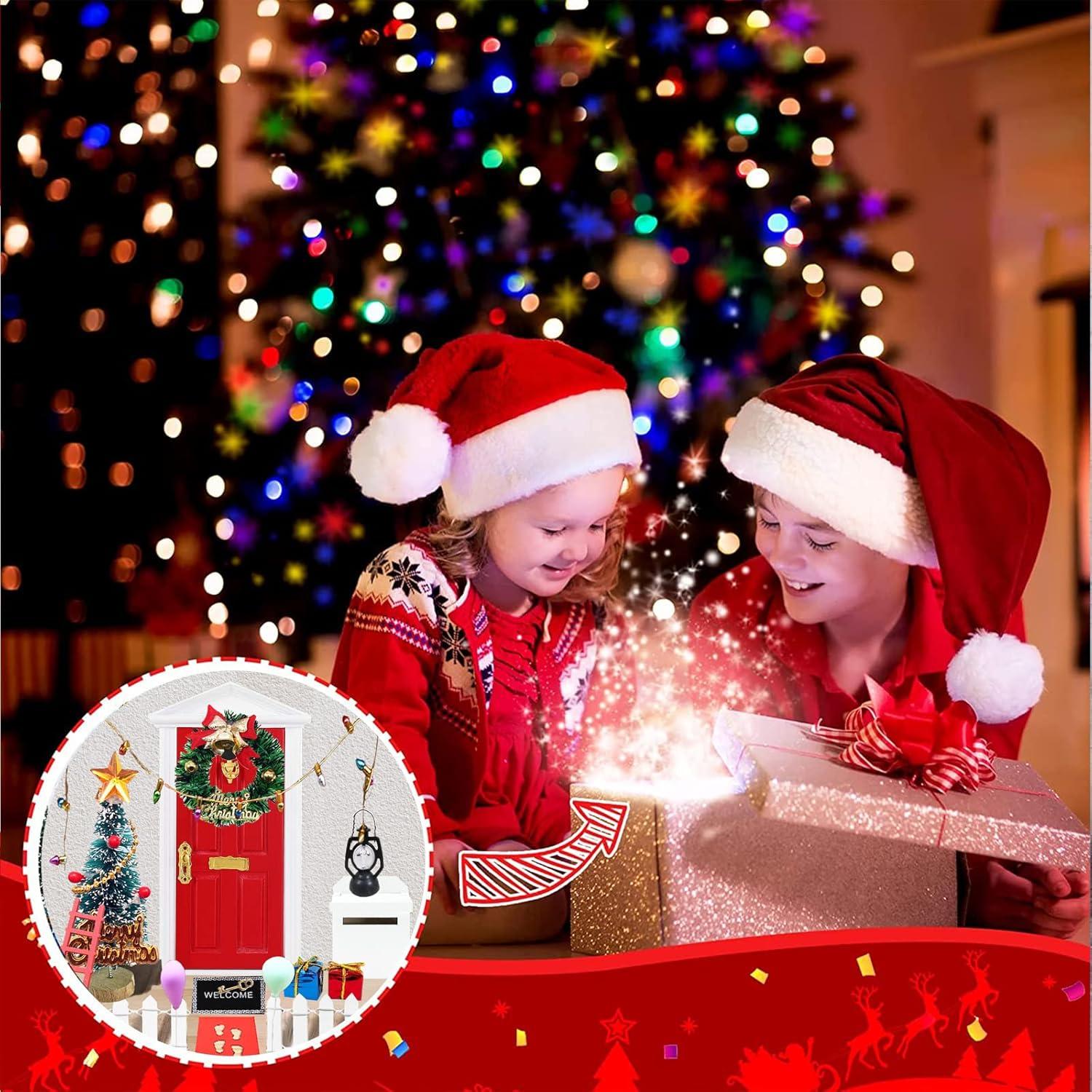 Wichteltür Zubehör Set Weihnachten 18-teilig Rot Miniatur Puppenhaus