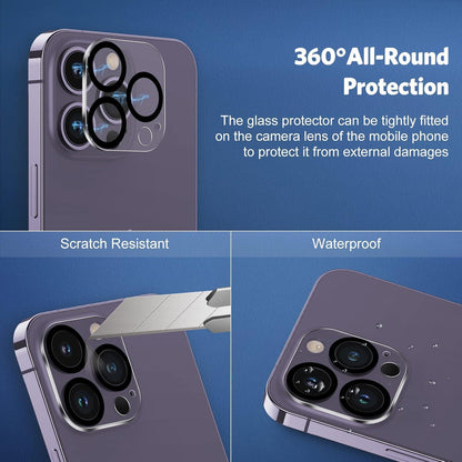 Panzer Schutzglas für iPhone 14 Pro 6,1 Zoll [3+3 Stück] Anti-Kratzer