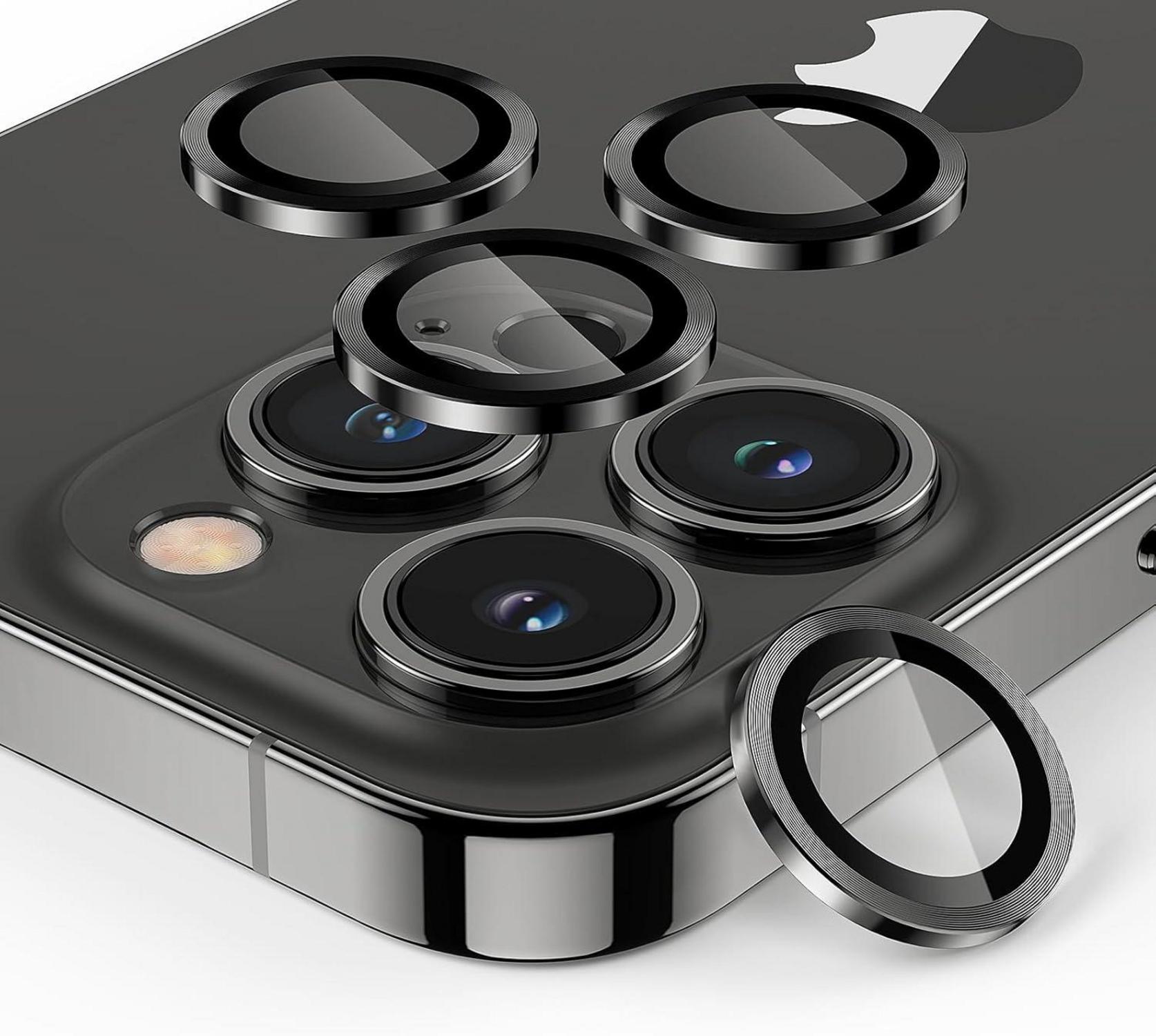 Kameraschutz 4er Set iPhone 13 Pro Max 9H Gehärtetes Glas Schwarz