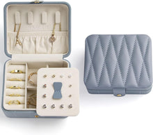 Kleine Schmuckschatulle Diamant Leder Schmuckbox für Reise und Zuhause