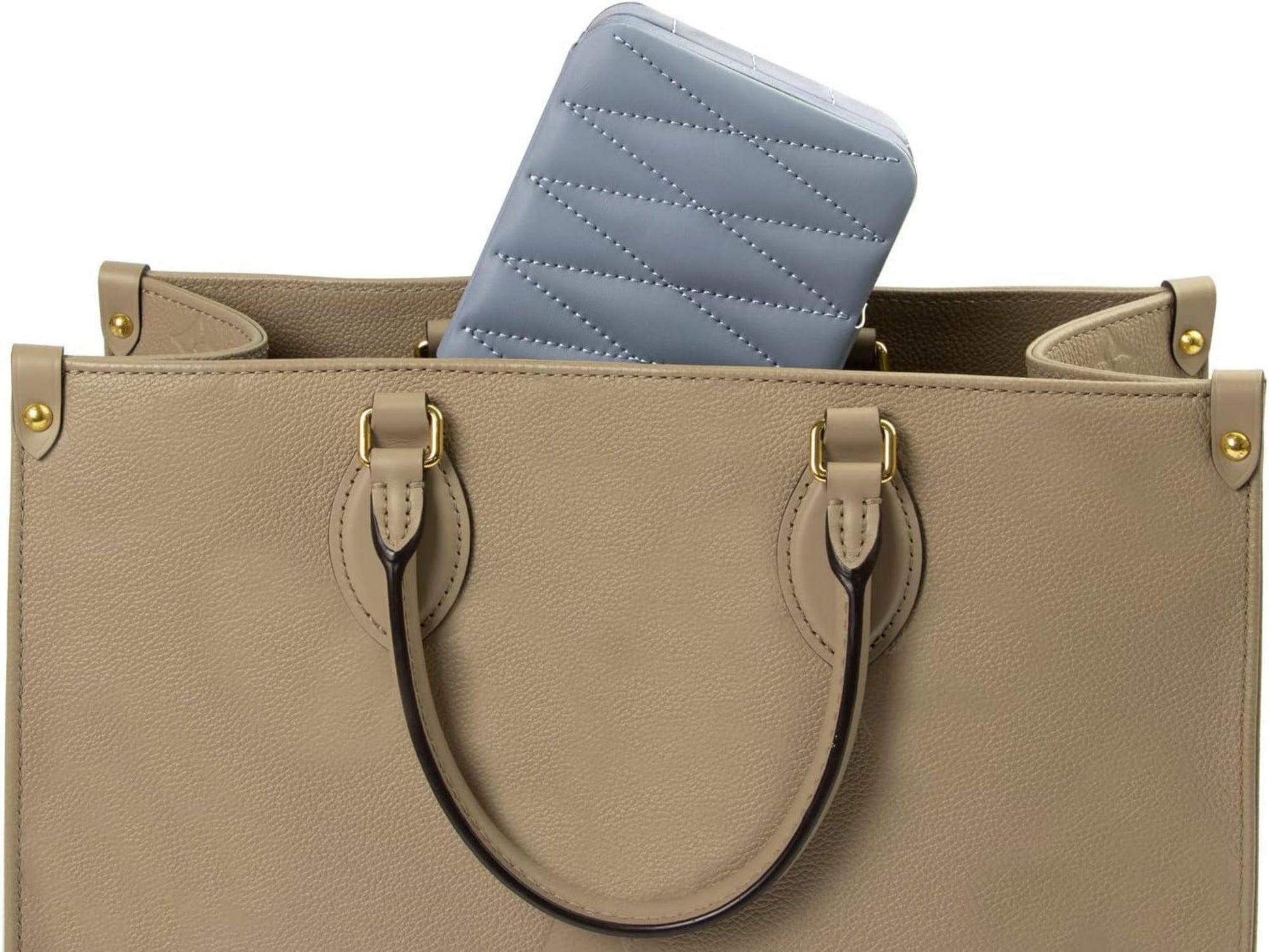 Kleine Reise Schmuckschatulle für Damen, Leder, Diamant, Blaugrau