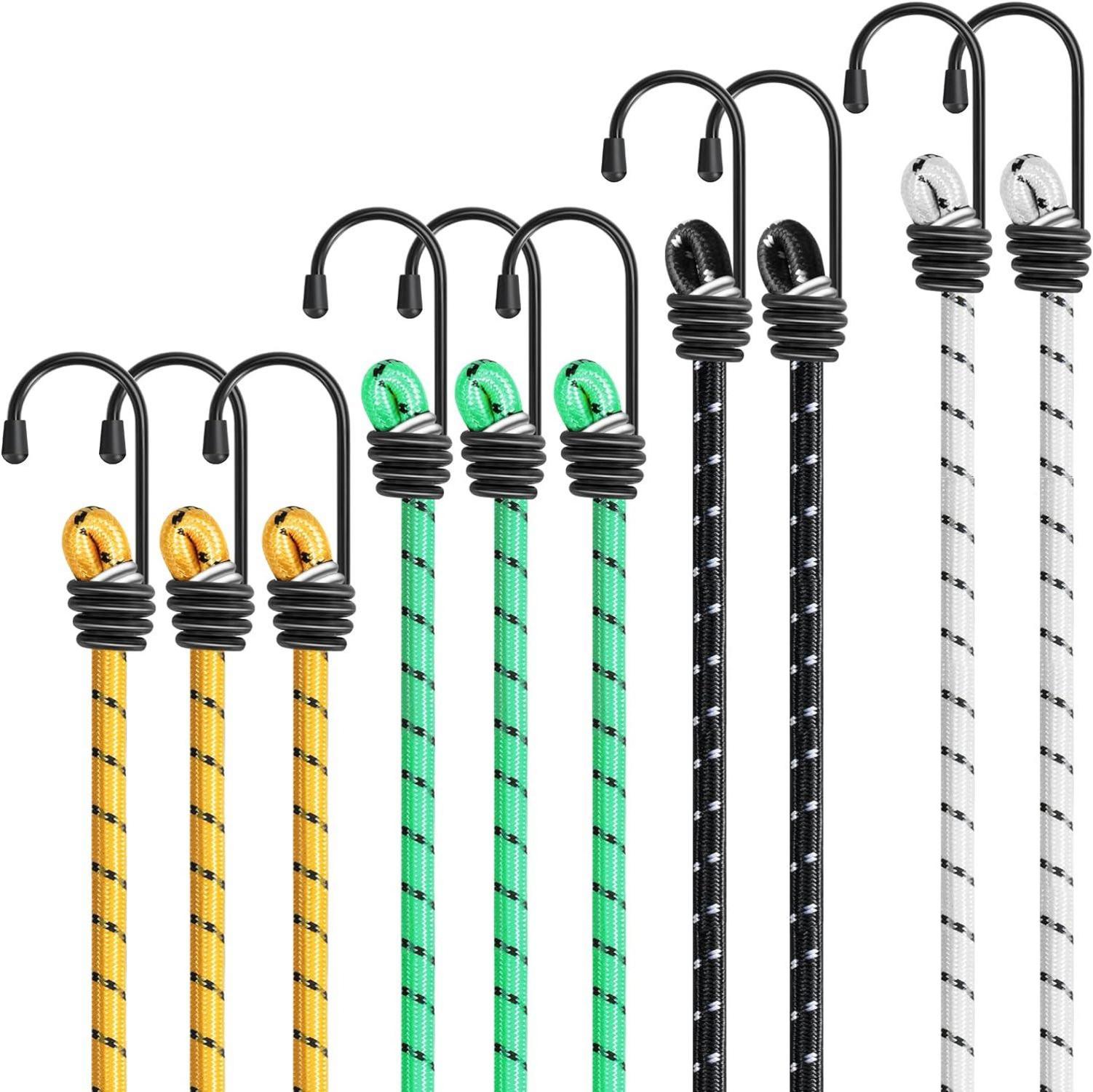 10er-Set Universal-Gepäckspanner mit Haken, Mehrfarbig, extra stark