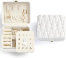 Schmuckkästchen Reise Schmuckschatulle gestepptes Leder