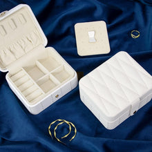 Kleine Reise Schmuckschatulle Diamant gestepptes Leder