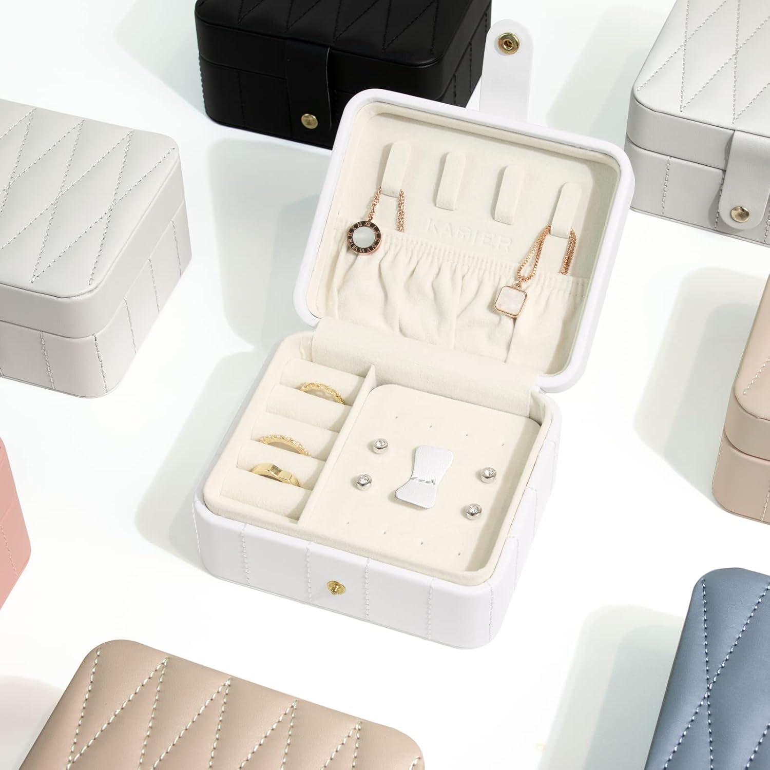 Kleine Schmuckkästchen Reise Schmuckbox Diamant Leder