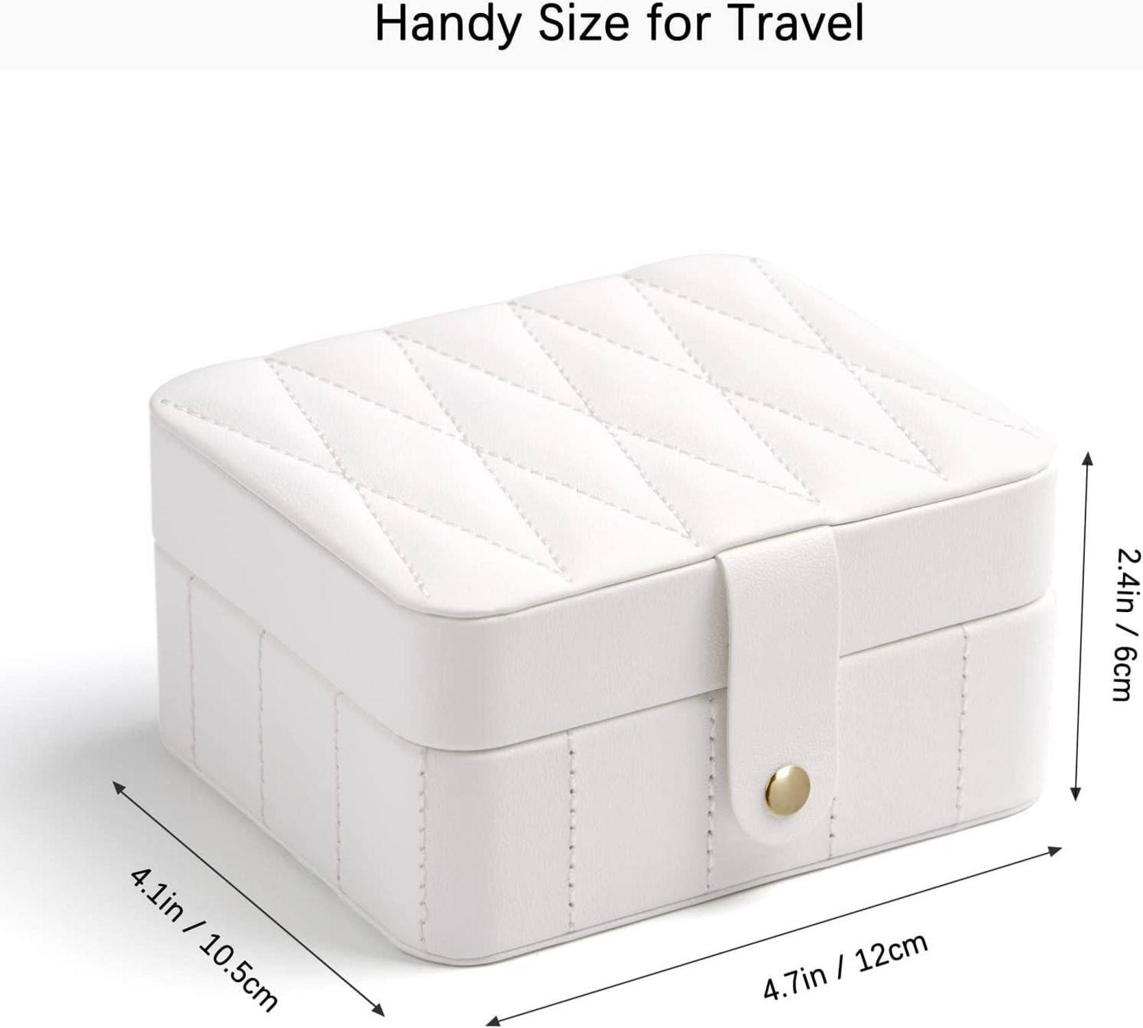 KAMIER Schmuckkästchen Reise Schmuckschatulle Diamant gestepptes Leder