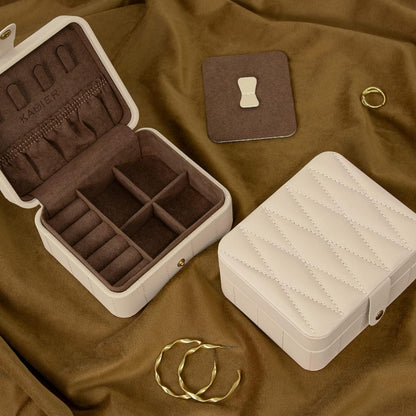 Kleine Schmuckkästchen Diamant Leder Ringe Halskette