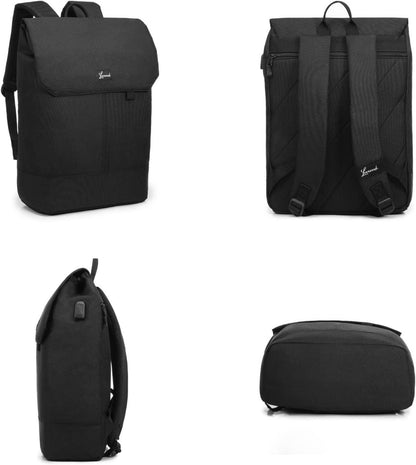 17 Zoll Laptop Rucksack Damen Wasserdicht Diebstahlsicherung Elegant Black