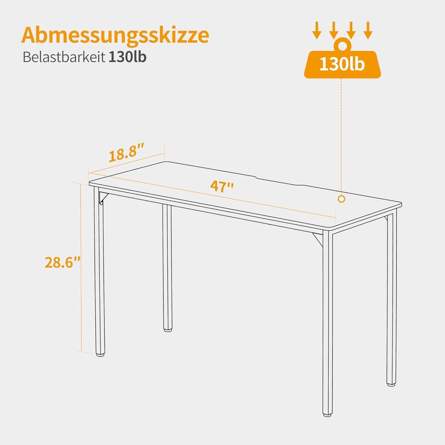 Schreibtisch 120x60x75 cm Stahl Industrie-Design Braun