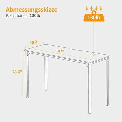 Schreibtisch 120x60x75 cm Stahl Industrie-Design Braun