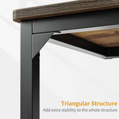 CubiCubi Schreibtisch Stabil Bürotisch Industrie-Design 120x60x75 Braun