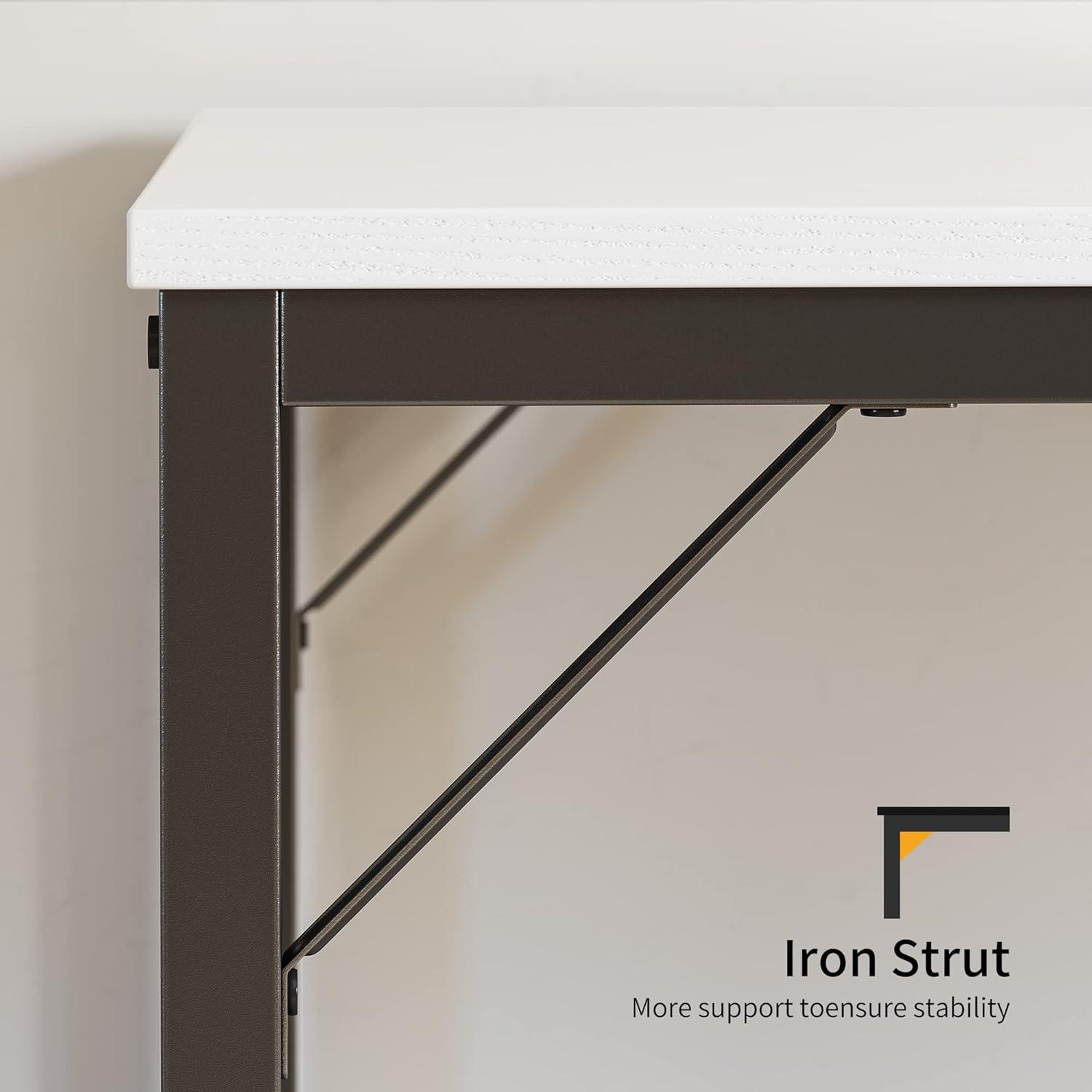 CubiCubi Schreibtisch 140 cm Weiß Stabiler Computertisch Homeoffice