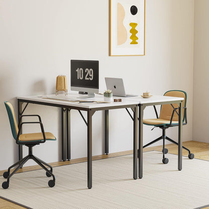Schreibtisch 140x60x75cm Weiß Stabil Metall Industrie-Design
