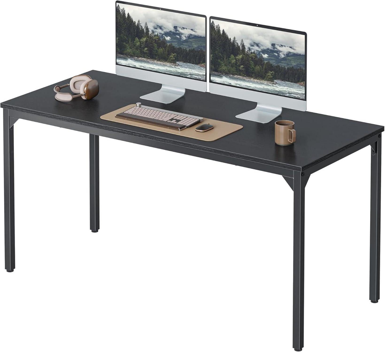Schreibtisch 140x60x75 cm Stabil Schwarz Bürotisch Industrie-Design