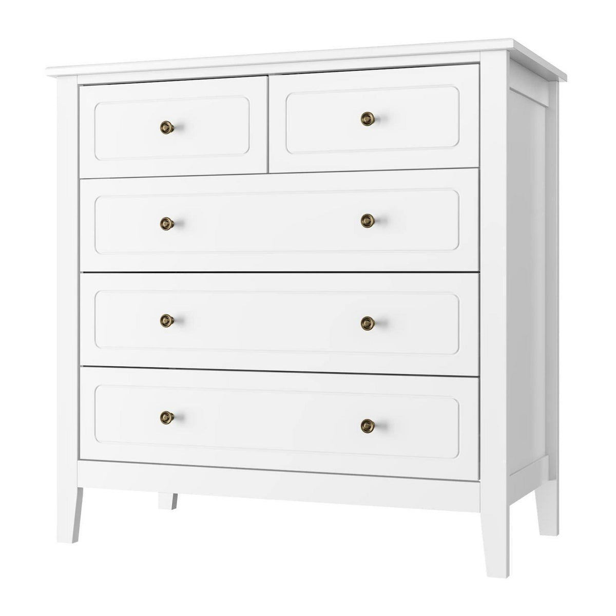 Weiße Kommode mit 5 Schubladen – Schlafzimmer Sideboard 80x40x80cm