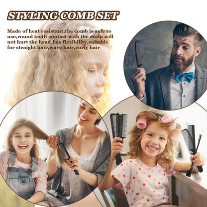 8er Set Toupier Bürste Haarkamm Kamm Borsten Rattenschwanz - Friseur