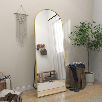 Gewölbter Standspiegel Gold 161 x 52 cm – Ganzkörper Spiegel