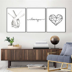 Trayosin 3-teiliges Schwarz Weiß Love Poster Set für
