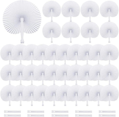 Handfächer Hochzeit 48 Stück Weiß Papier Vintage Hochzeitsdeko