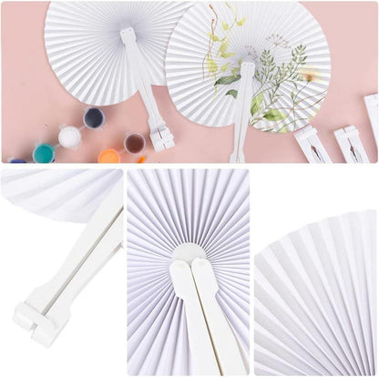 Handfächer Hochzeit 48 Stück Weiß Papier Vintage Hochzeitsdeko